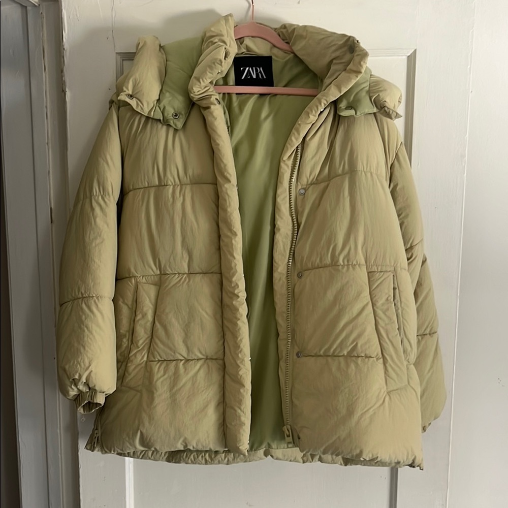 Zara Sage Green Quilted Jacket